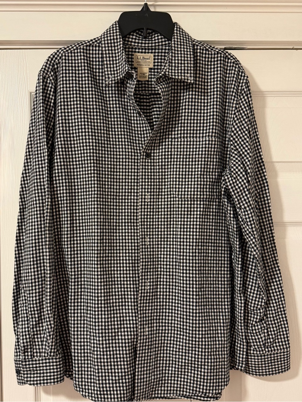 L.L. Bean Black and White Gingham and Green checkered Button-Up Shirts - 2